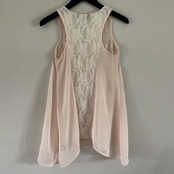 Express | Blush Sheer Chiffon Sequin Tank | Sz XS - Picture 3 of 10